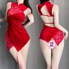 Эротическое белье женское сексуальное ципао униформа соблазнение флирт маленькая грудь горячая пижама страсть костюм