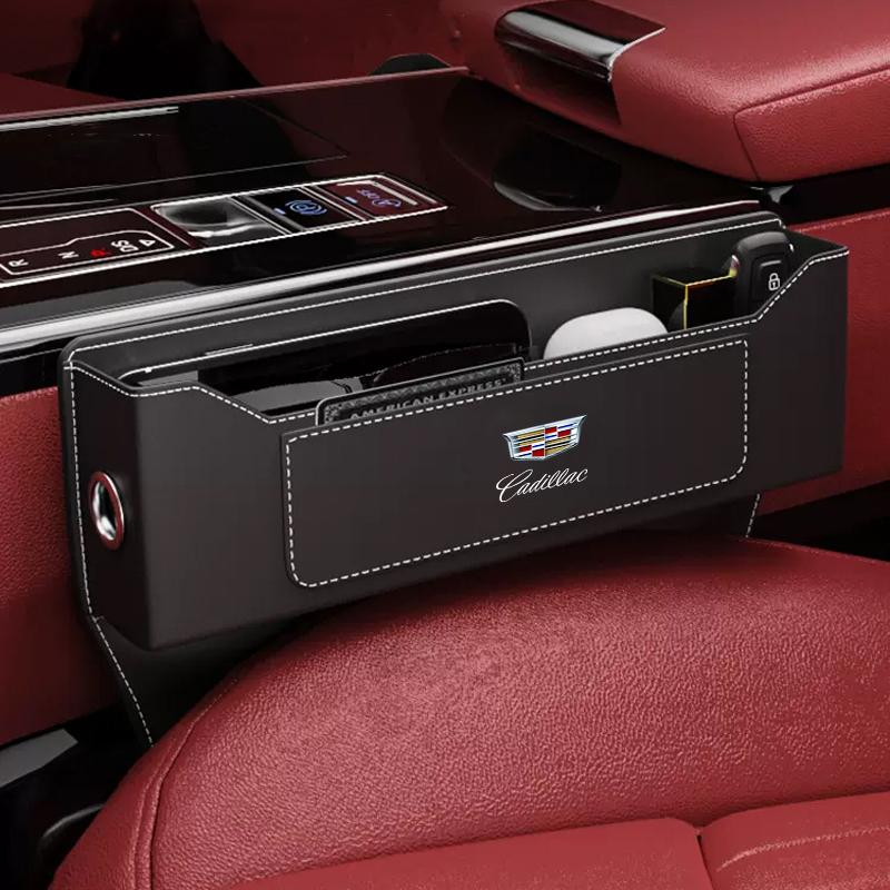 Car Seat Gap Multifunction Leather Organizer Storage for Cadillac ATS CTS DTS STS SLS SLR XLR BLS Seville Escalade Tiburon CT6 AIX1