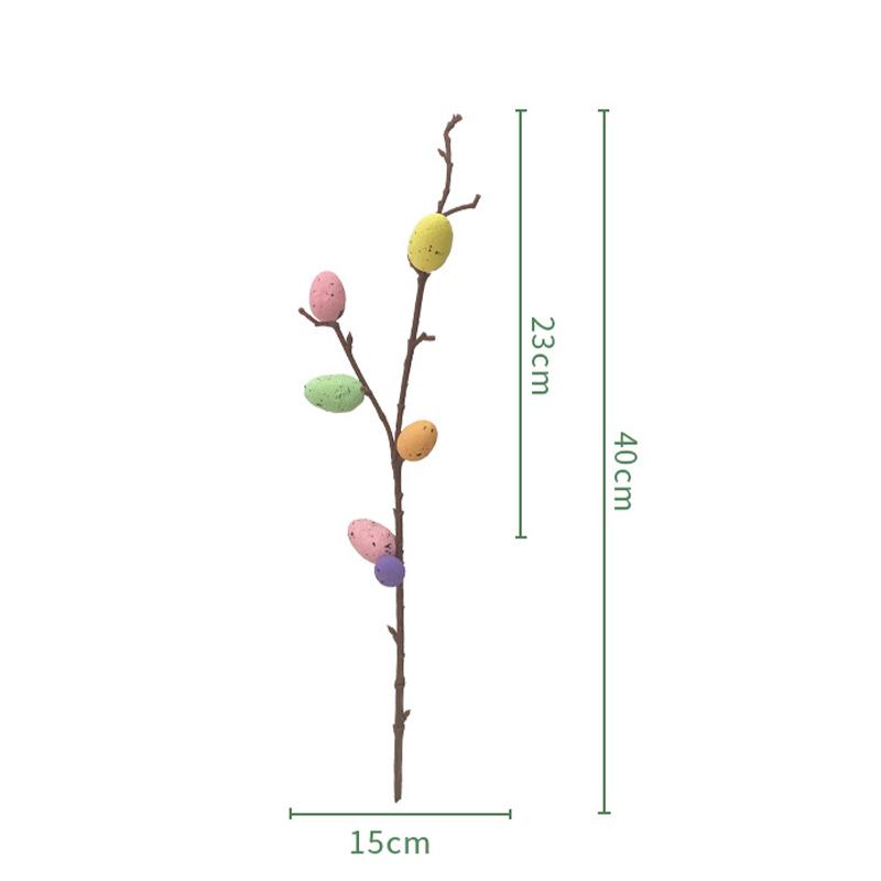 1PC Easter Eggs Branch Tree Foam Painting Easter Decoration for Easter Branch DIY Flower Arrangements Easter Desktop Decoration