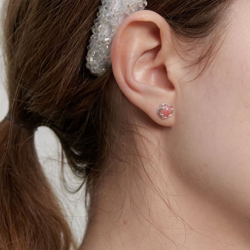 LOVE ME MONSTER [Silver] Pure Gemstone Earrings (L241MER090)