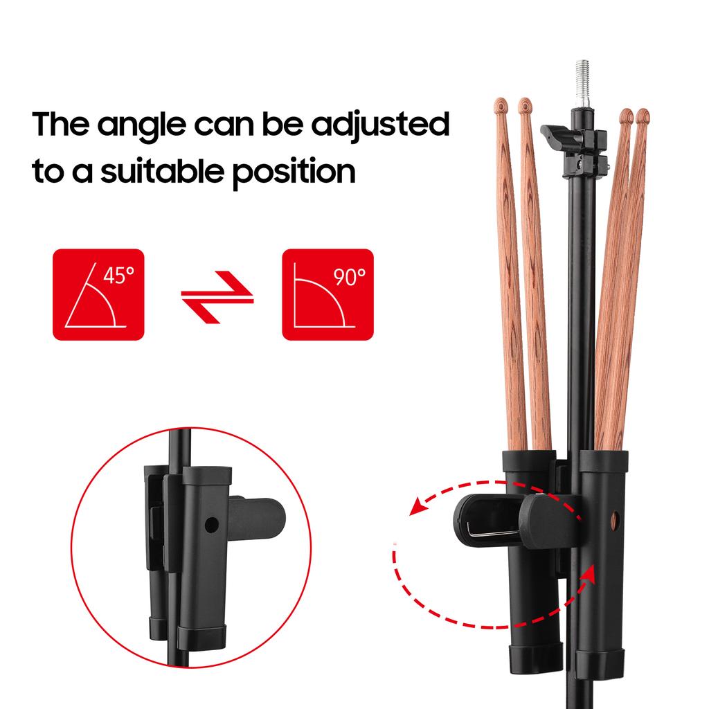 Держатель для барабанных палочек Держатель для щеток Захват для барабанных палочек Держатель для палочек Механизм с сильным пружинным зажимом Противоскользкий