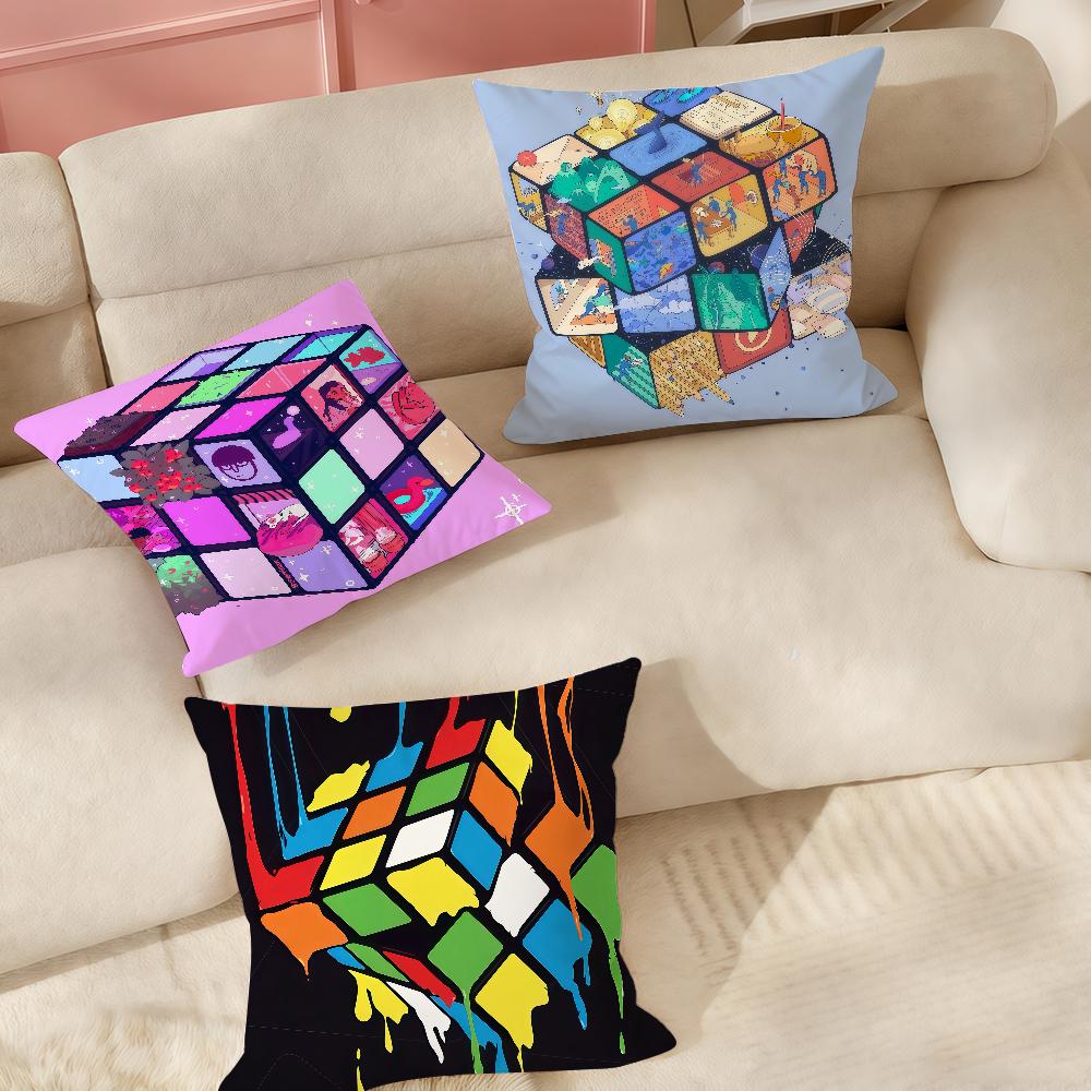 Game RRubik CCube Pillow Case Suitable For Bedrooms Living Rooms Cars Home Decoration