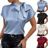 Женская модная повседневная однотонная футболка с круглым вырезом и короткими рукавами Футболка с короткими рукавами