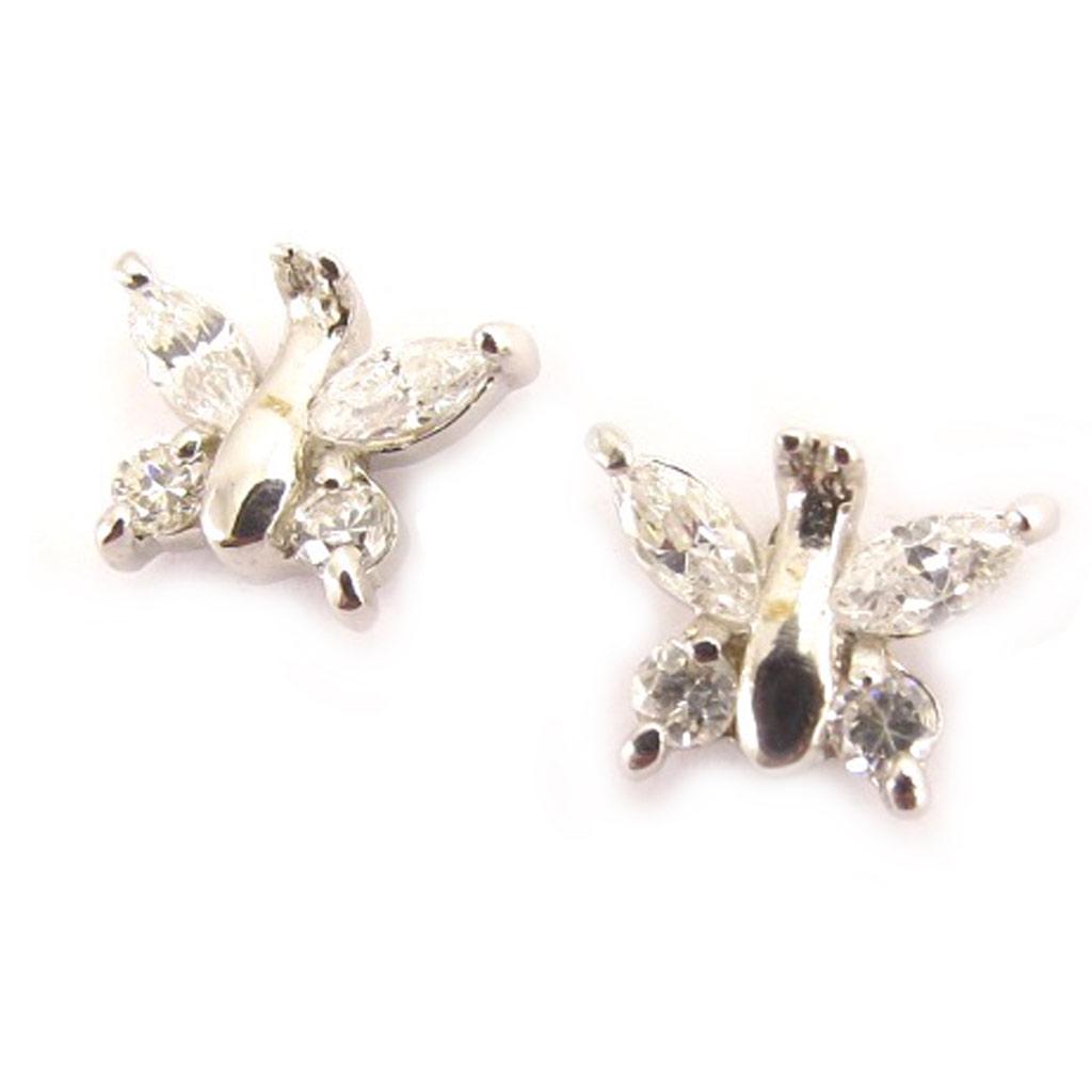 Les Trésors De Lily [C4742] - Серебряные серьги «Очаровательные бабочки», белые