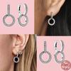 New 925 Sterling Silver Pendiente Sparkling Double Hoop Earrings For Women Fit Original Charm Earrings Fine Jewelry