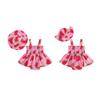 Newborn Girl Outfit, Watermelon Print Sleeveless Romper Dress with Hat Summer Clothes