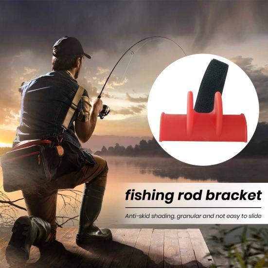 U-shaped Fishing Rod Holder with Fastener Tape Non-Slip Design Compact Size Portable Fishing Pole Bracket Support Accessories