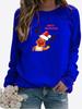Autumn and Winter Women's Christmas Theme Printing Sweater Round Neck Long Sleeve Casual Sweatshirt Plus Size Top