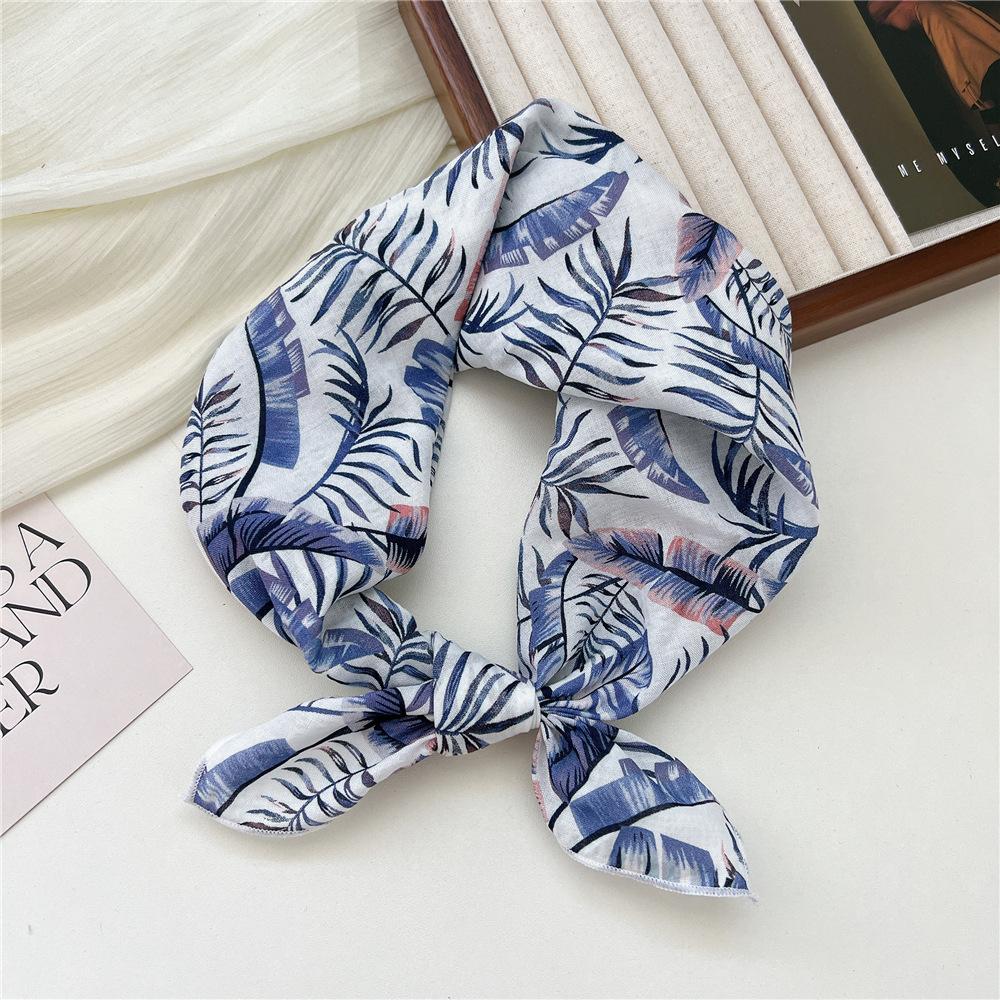 Маленький квадратный шарф из хлопка и льна, шелковый шарф, женский, весна и осень, новый стиль, художественный и универсальный, модный, темпераментный шарф-повязка на голову