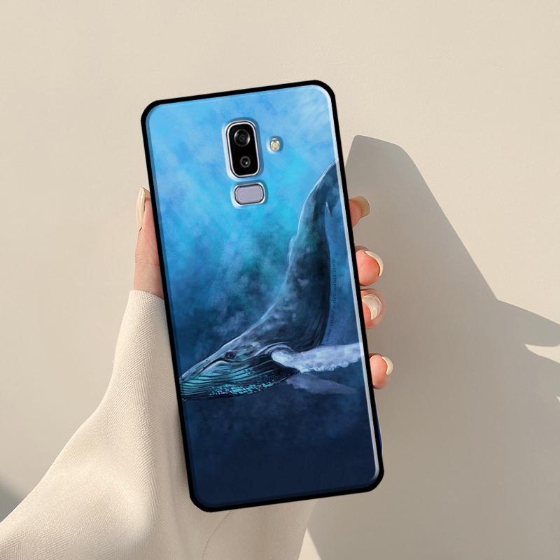 Whale Fish Wave Sea Case For Samsung Galaxy J3 J5 J7 2017 A3 A5 J1 2016 J4 J6 Plus A6 A7 A8 A9 J8 2018 Coque