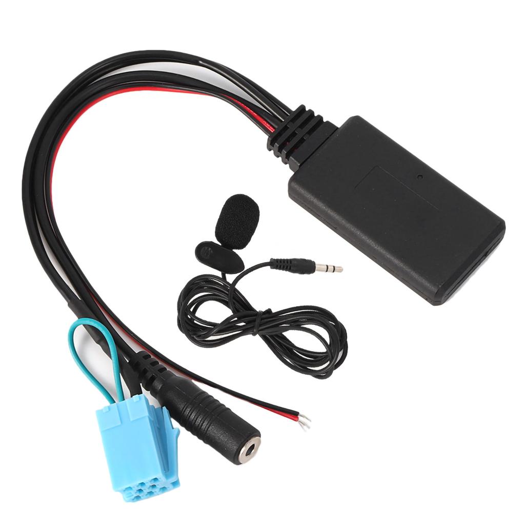 8Pin Bluetooth AUX IN Cable Adapter with Microphone Handsfree Calling Fit for Smart Fortwo 450