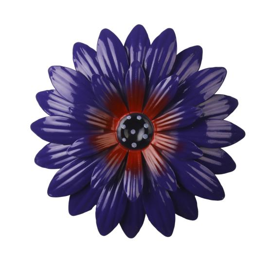 Металлический настенный декор в виде подсолнуха, разноцветные цветы ручной работы для сада, дома, уличного подвесного украшения