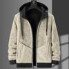 Plus Size Men's Autumn Winter Coat Thickened Warm Zip Model Casual Hooded Loose Sports Jacket