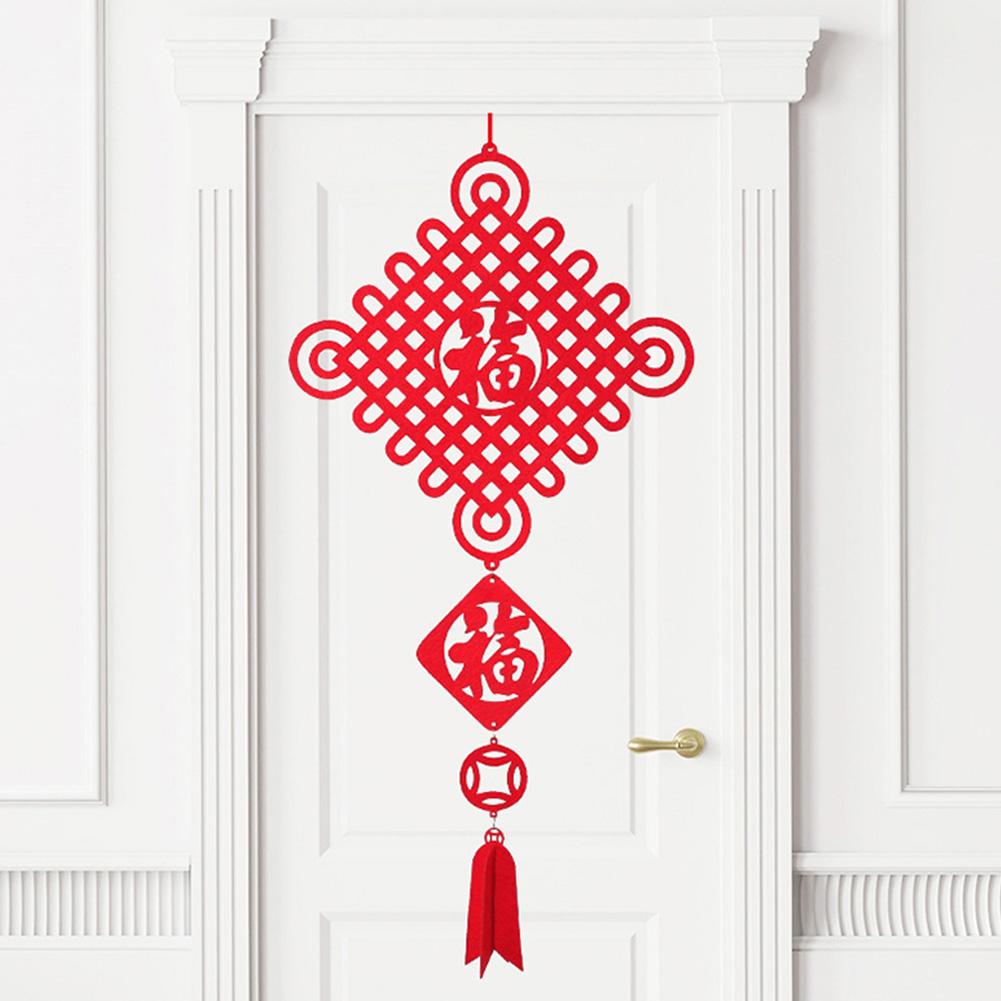 Подвесной китайский узелок «Удача» красного цвета для весеннего праздника Нового года