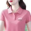 Футболка с коротким рукавом для женщин, Модная и элегантная летом, Рубашка поло для мам, Универсальный топ, Лацкан