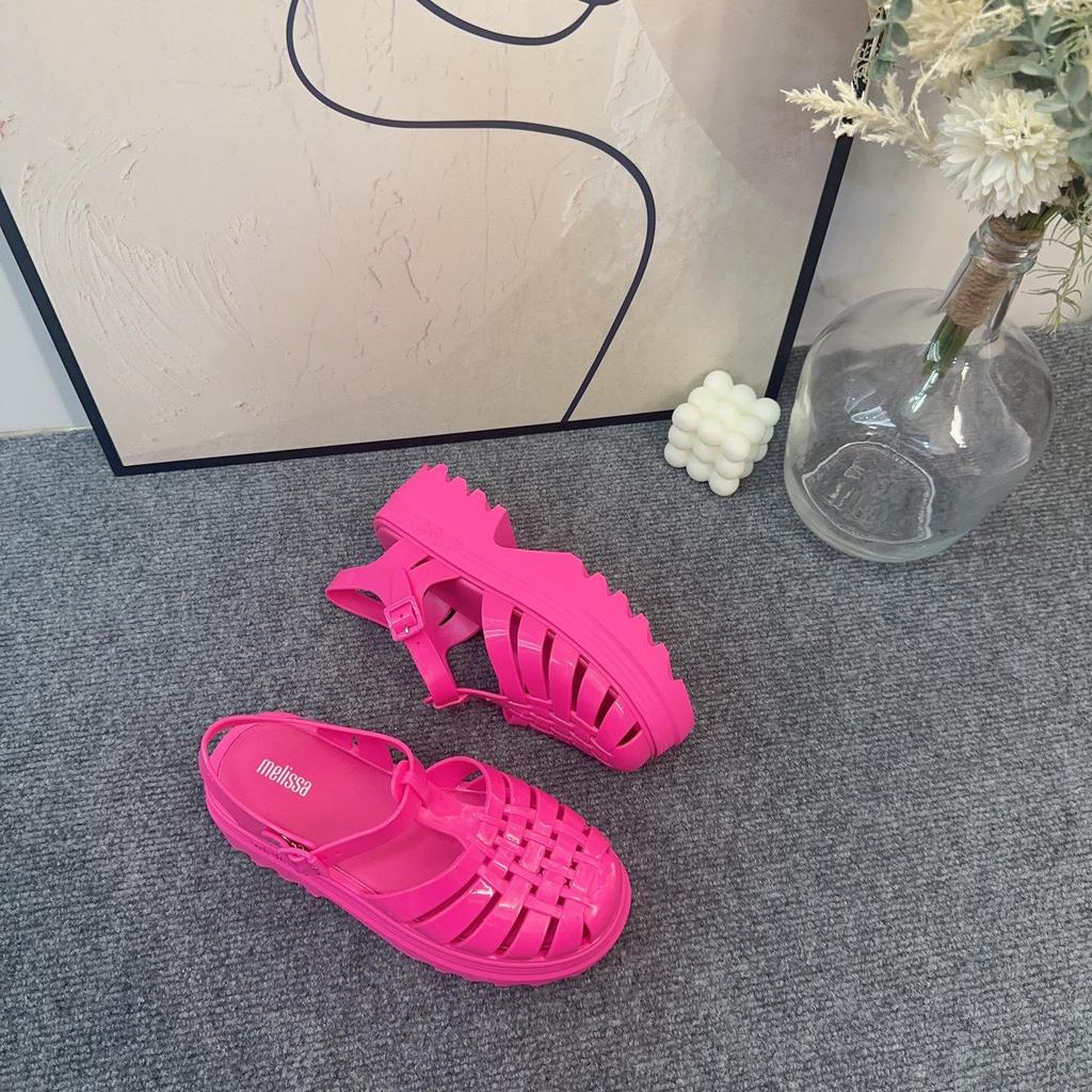 Женские плетеные римские сандалии на толстой подошве с высоким каблуком Melissa – Модные и универсальные, лето 2024.
