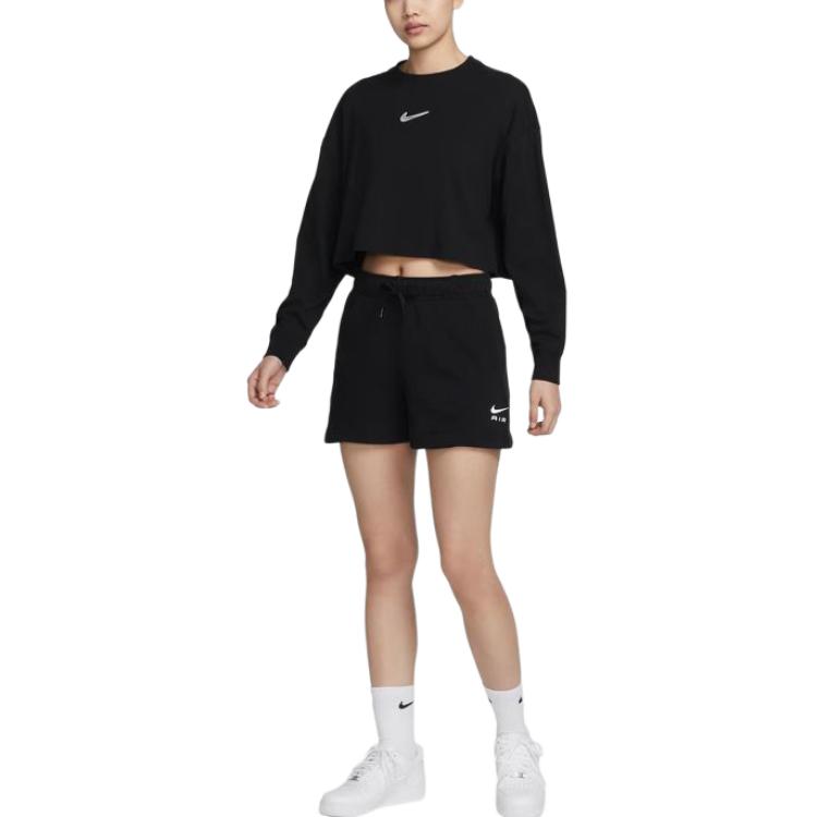 Nike Женская толстовка с длинным рукавом и графическим принтом Swoosh GX Sportswear Черная DR5633-010