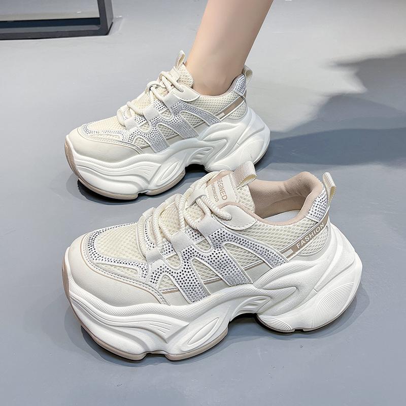 Мода Новая Мода Женские Теннисные Туфли Массивные Кроссовки для Женщин Весна Осень Толстая Подошва Папины Кроссовки Женские ПУ Кожа Платформа Кроссовки