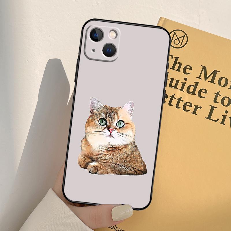 Чехол для телефона Британская короткошерстная кошка Для iPhone 17 16 15 14 11 12 13 Pro Max mini XR 16e 15 16 Plus 17 Air Полное покрытие