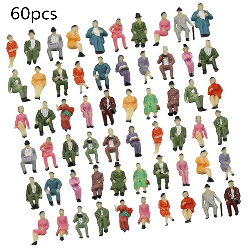 60 шт. Масштаб HO 1:87 Сидящих Пассажиров Фигурки Людей 30 Разных Поз Макет Железной Дороги P8711 Садовое Украшение