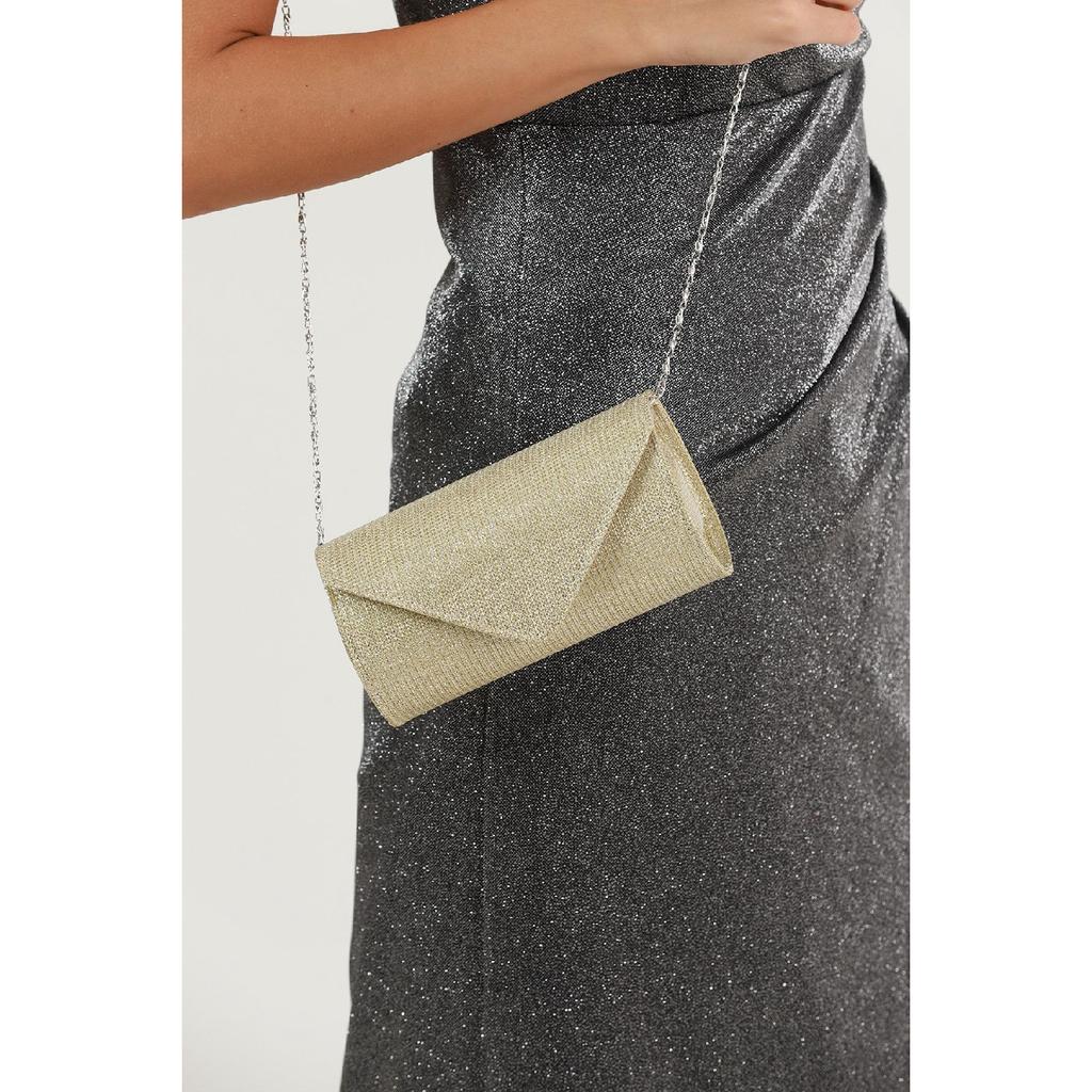 Silver Striped Bream Evening Dress Bag Portfolio Clutch Bag