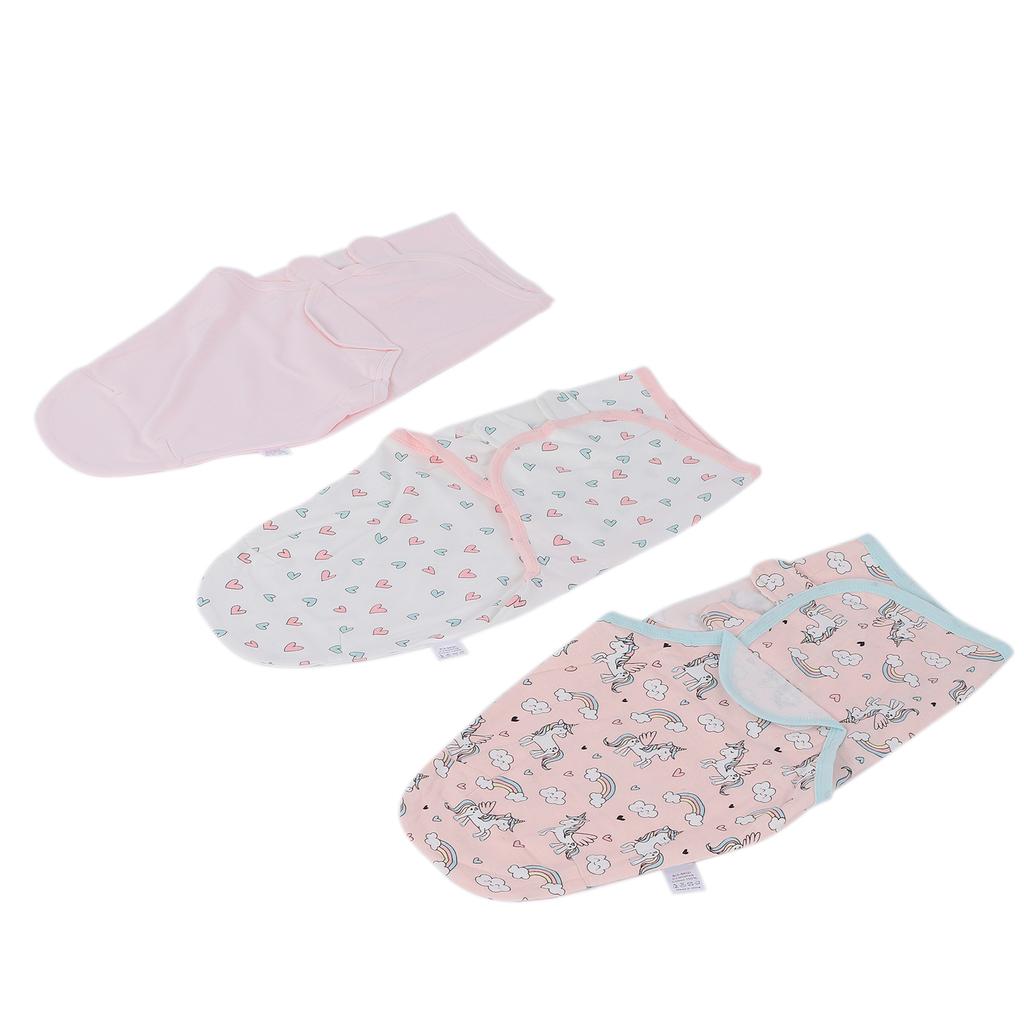 3pcs Cotton Baby Swaddle Blanket Lovely Cartoon Pattern Newborn Infant Swaddling Sack