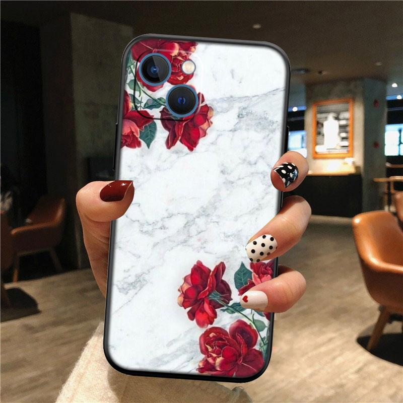 Red Rose Marble New High-End Shell Phone Case for Redmi Note 10 11 12 Pro Max 10S 10C 10T 11A 11S 12S 12C