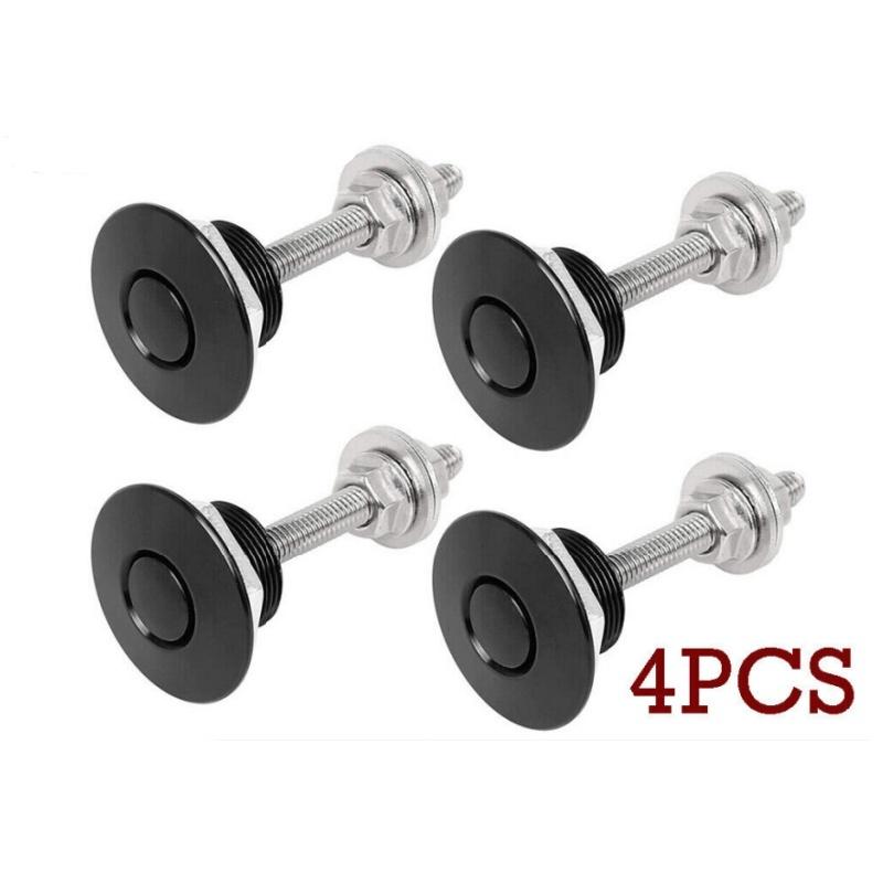 4pcs Black Push Button Quick Release Car Bumper Hood Pin Bonnet Lock Latch Clip For All Car Models
