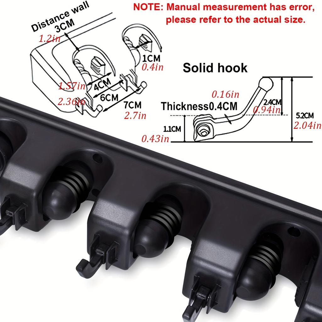 1 шт. держатель для метлы и швабры, настенный органайзер для садовых инструментов, подставка для организации и хранения вещей в гараже, 5 слотов и 6 крючков