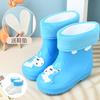 Online Children's Rain Shoes Girls Bundle Velvet Boys Non-slip Water Shoes Four Seasons Cartoon Cute Rain Boots Children