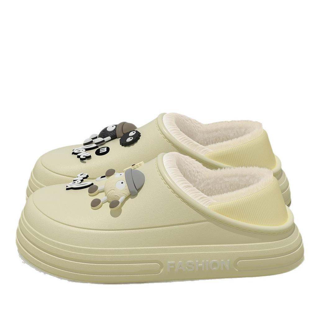 Осенне-зимние водонепроницаемые хлопковые тапочки 2025 новинка, домашние плюшевые теплые, для улицы, на толстой подошве, легкие хлопковые туфли