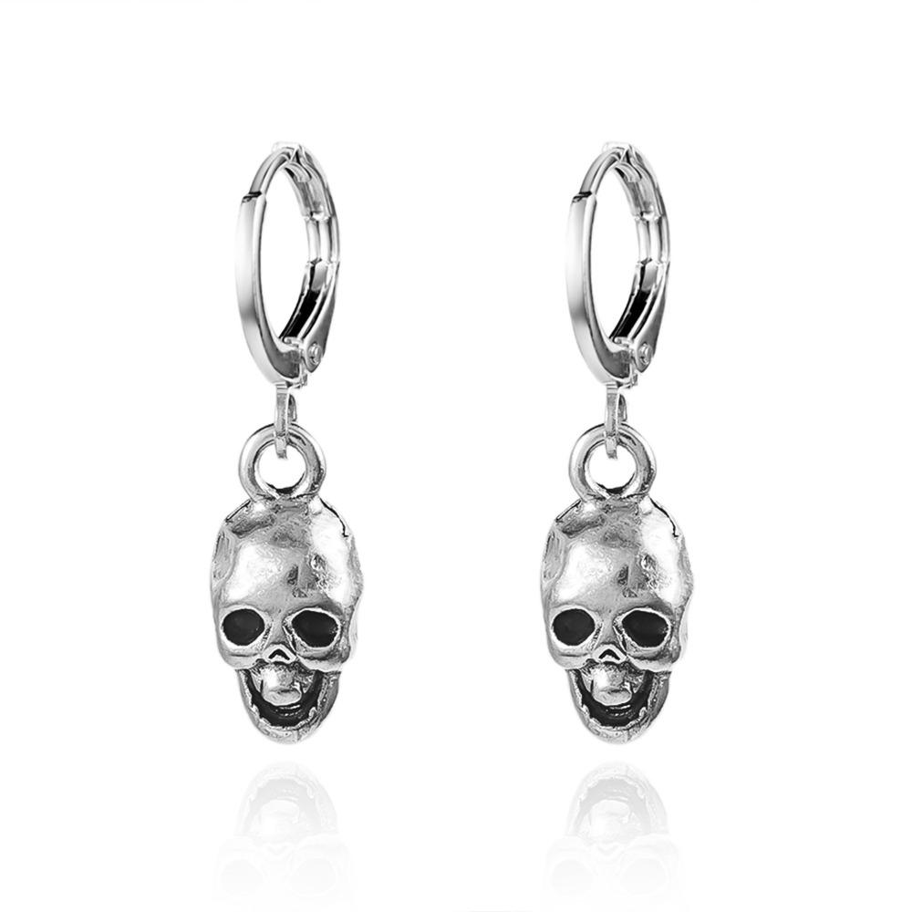 Skeleton Ghost Ear Studs Metal Skull Dangle Earrings Retro Halloween Earrings  Gift