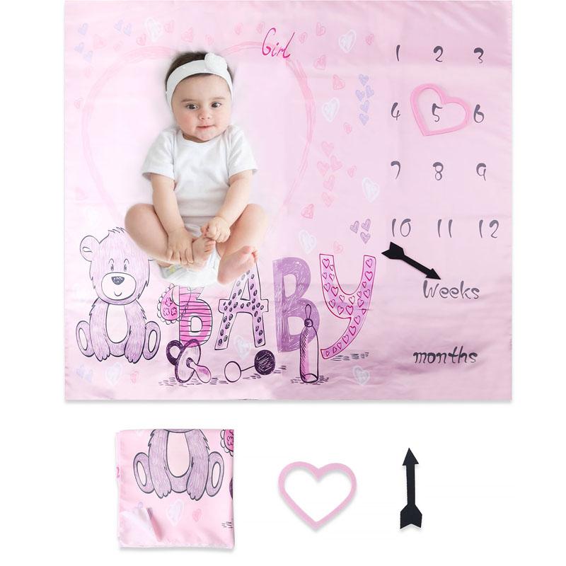 Печать Ylsteed Одеяло для milestones ребенка Реквизит для фото новорожденных Фон для фотосъемки Аксессуары-сувениры ежемесячного роста младенца