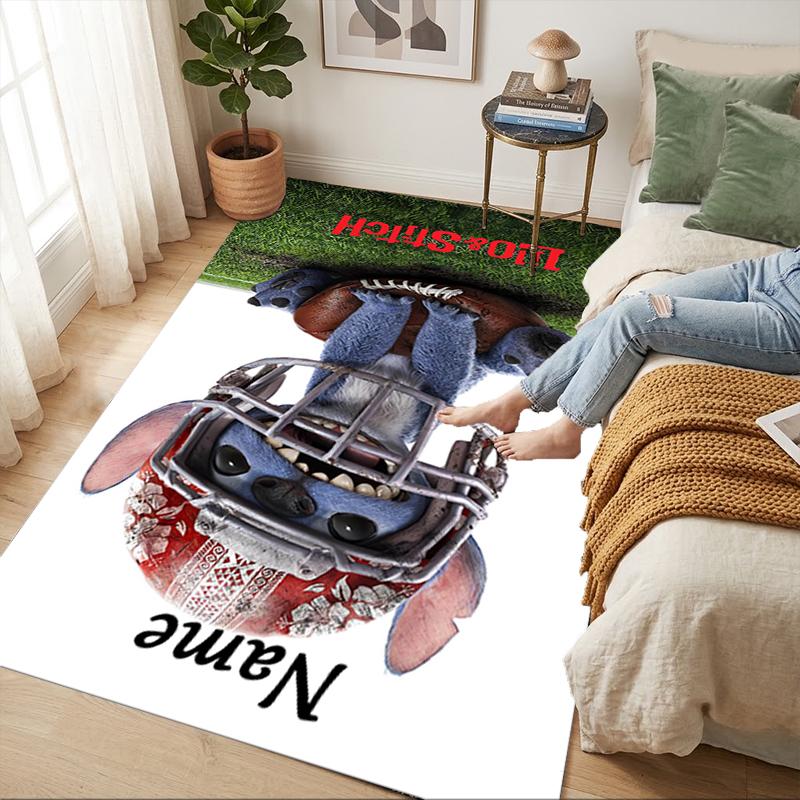 Custom Name Stitch Fun Living Room Non-Slip Area Rug Soft Carpet for Bedroom Kids Playroom Sofa Office Home Decor Doormat