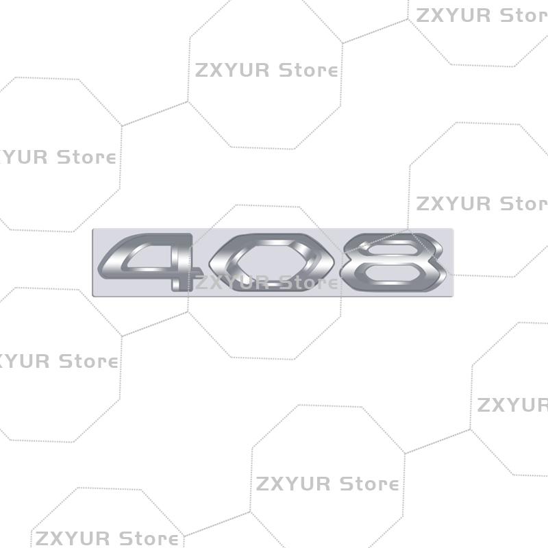 Metal For Peugeot 208 308 408 508 2008 3008 4008 5008 Chrome Silver Emblem Car Sticker Letter Decal Body Rear End Trunk Decor