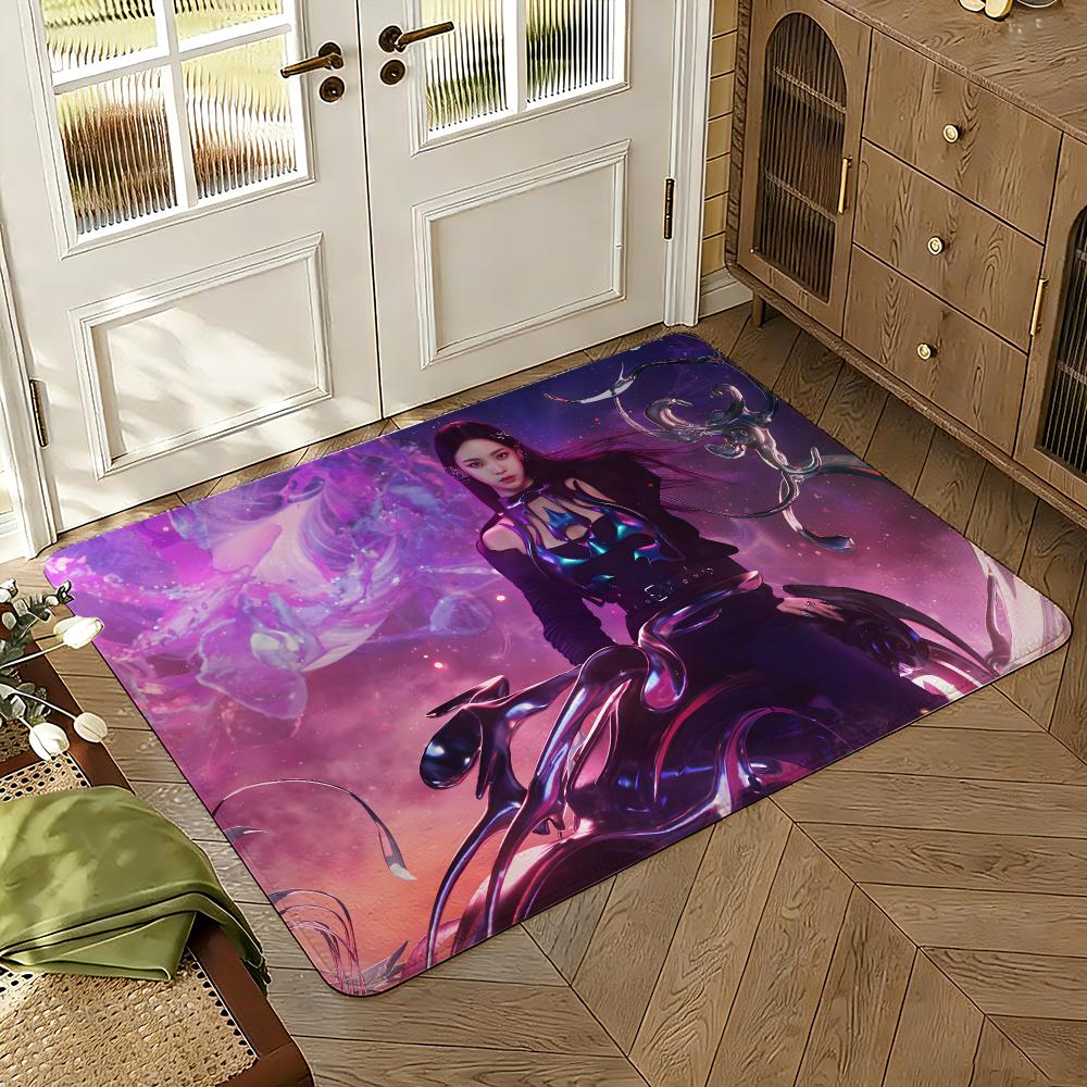 Kpop Lemonade Music Floor Mat Soft Thickened Absorbent Non-Slip Bedroom Living Room Door Mat Home Decor Flannel Rugs