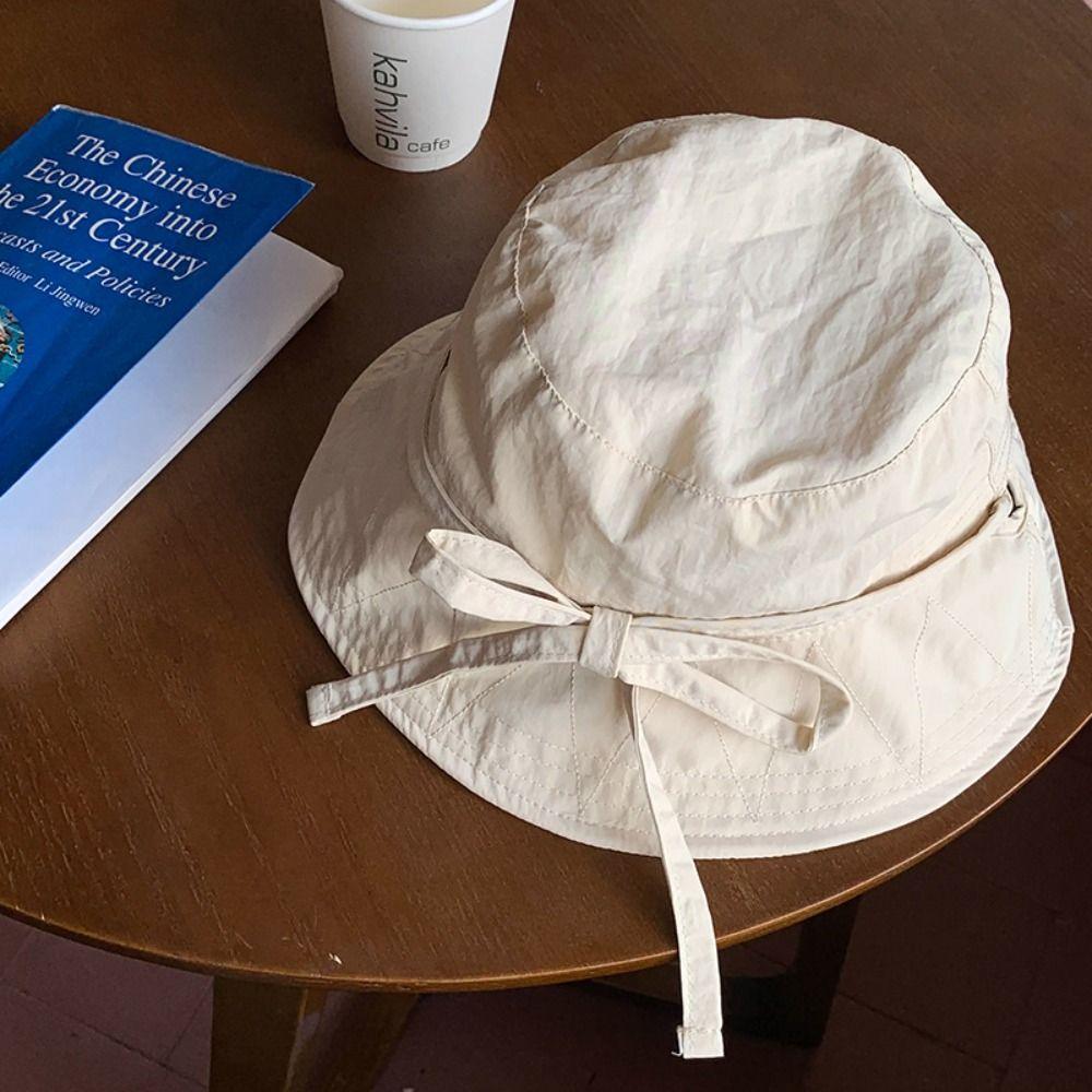 Wide Brim Cover Sunshade Basin Hat Sunshade Outdoor Fishing Cap Lace-up Fisherman Hat Summer