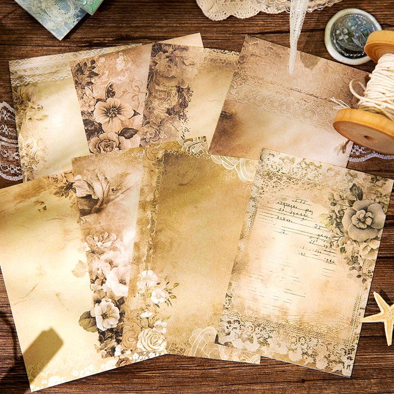 40 Sheets Vintage Floral Background Scrapbook Paper Classic Paisley Motifs Easy To Cut For DIY Art Journal Layering Supplies