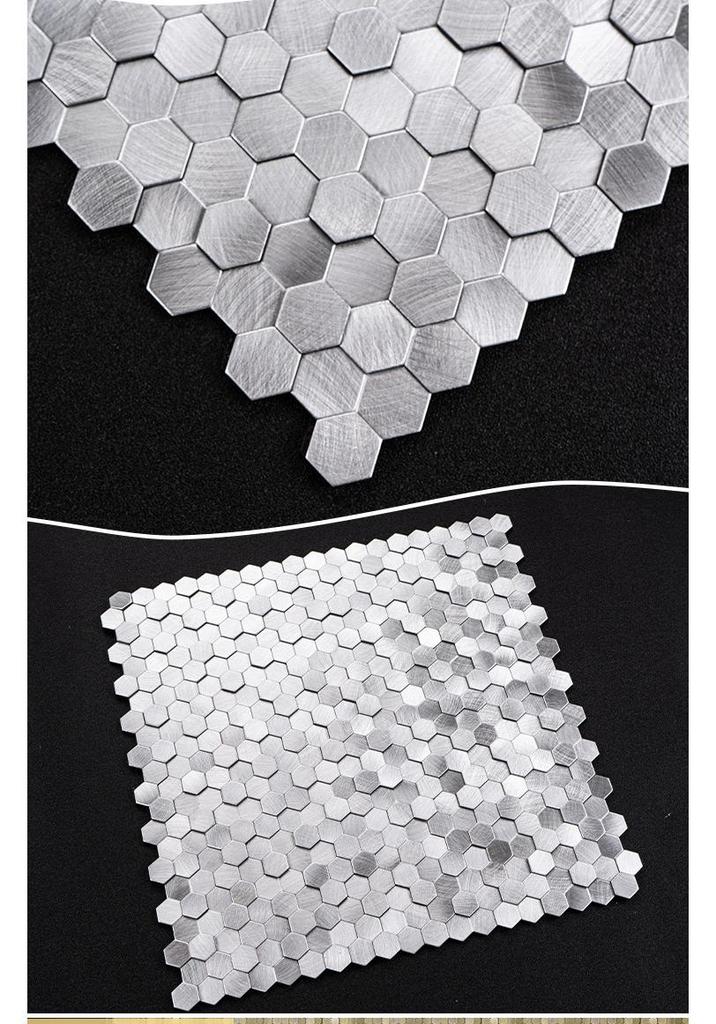 3D Шестиугольная Металлическая Мозаичная Обои для Стен Гостиной и Ванной Комнаты