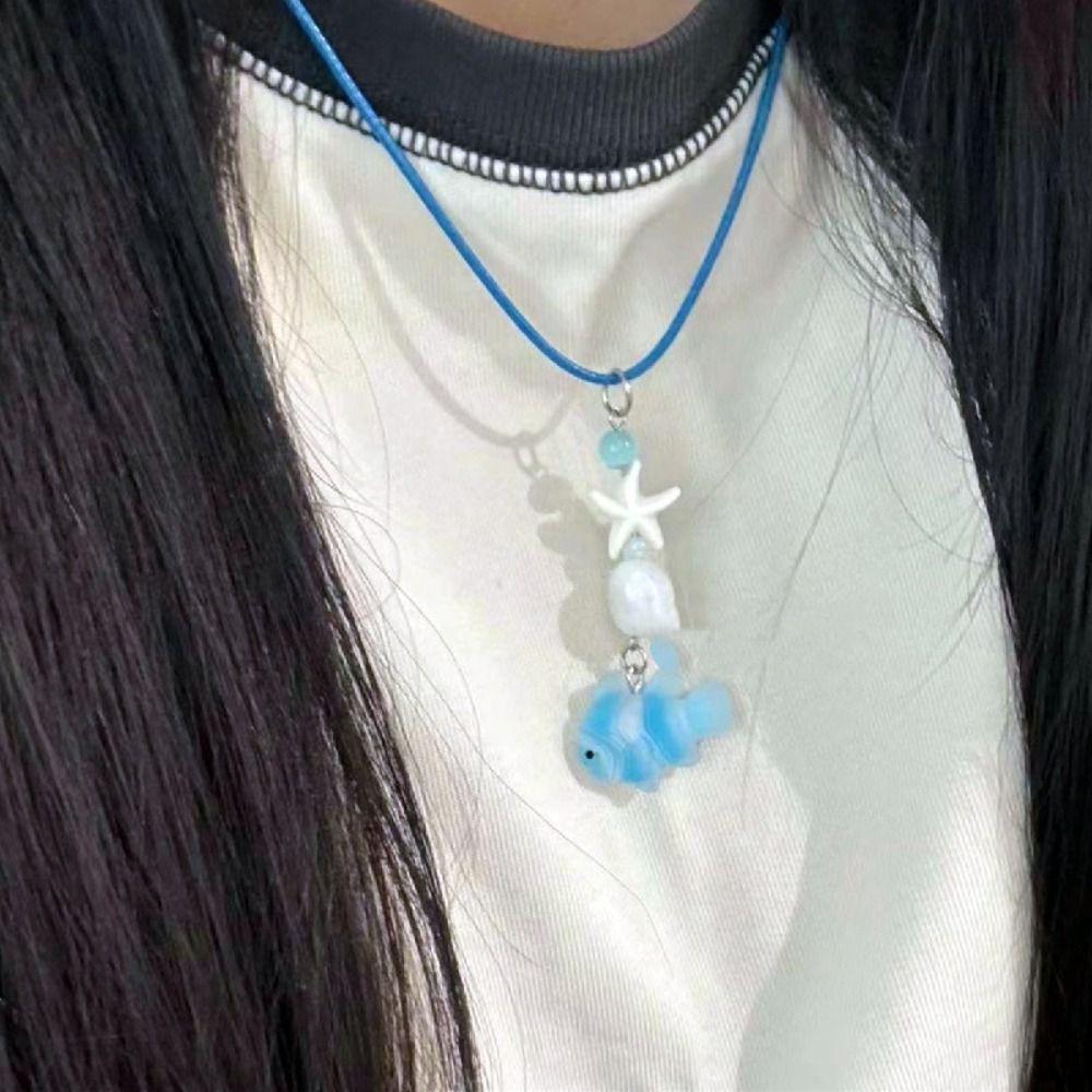 For Girls Chain Necklace Colorful Rope Best Friends Necklace Fashion Pendant Necklace