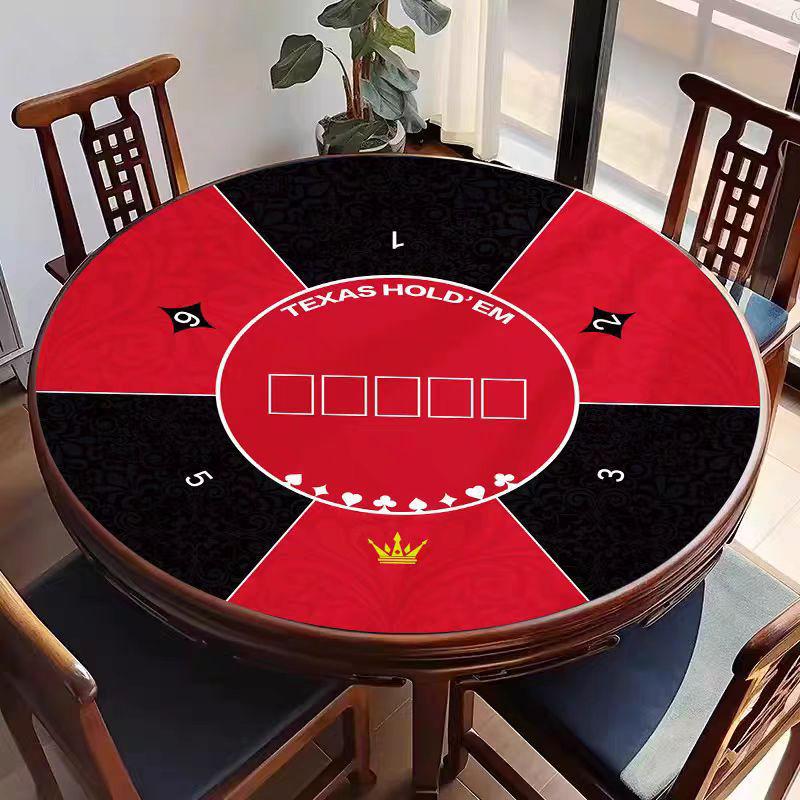 Ткань для стола для покера Texas Hold'em, круглая - Устойчивая к пятнам, нескользящая, кристальный велюр