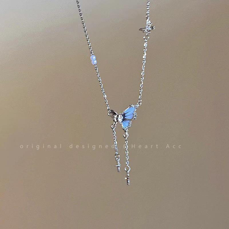 Исследуйте море: Элегантное ожерелье с жемчугом-бабочкой для женщин - модный аксессуар для ключицы 2025 года