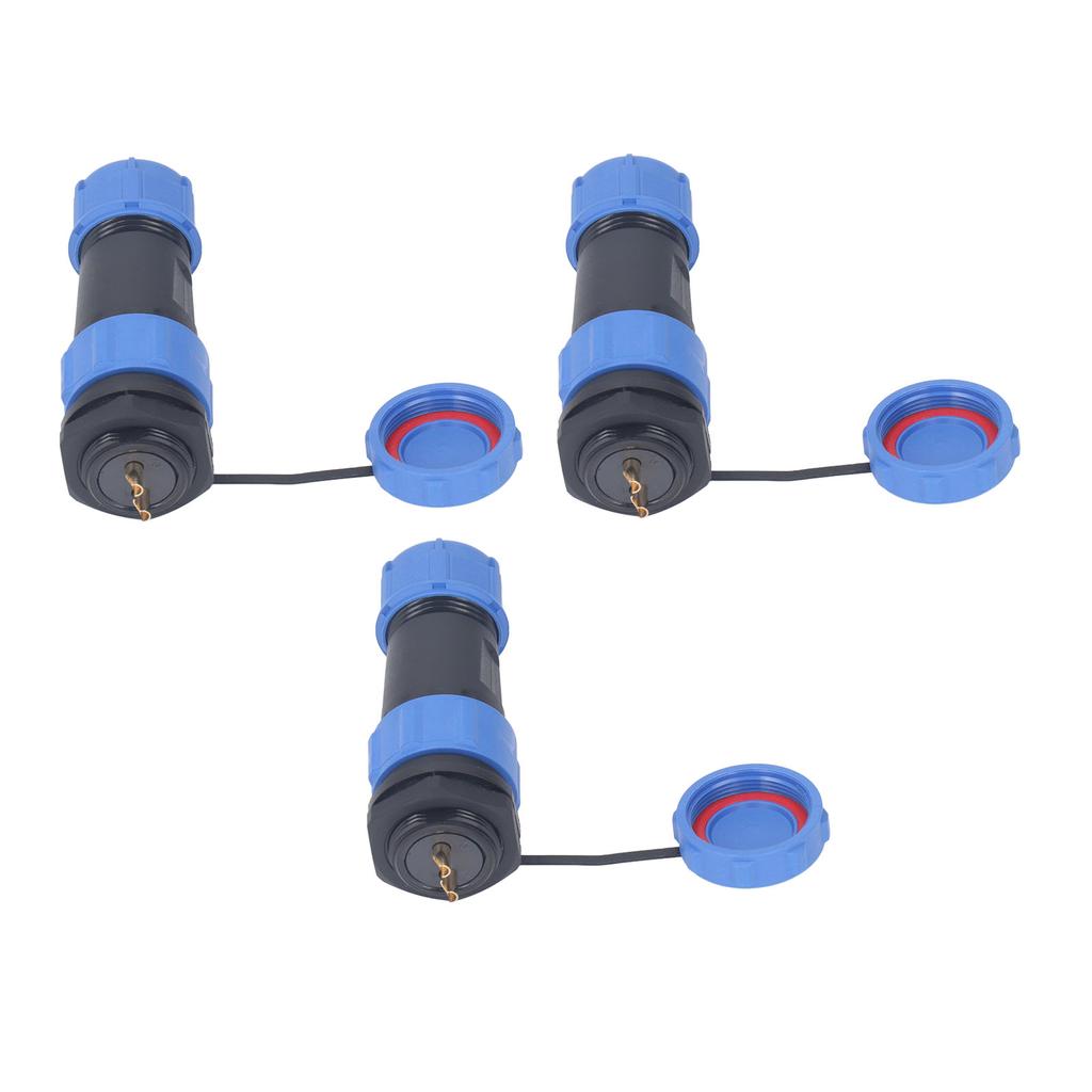 3 Pcs SP21 Aviation Connector 2 Pin IP68 Waterproof Rear Nut Connector AC500V 30A