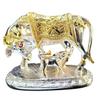 Om Kamdhenu Cow with Calf for Gold & Silver Plated | Home Decor | Gaay Bachda Cow and Calf for Vastu | Positive Energy | Wealth |