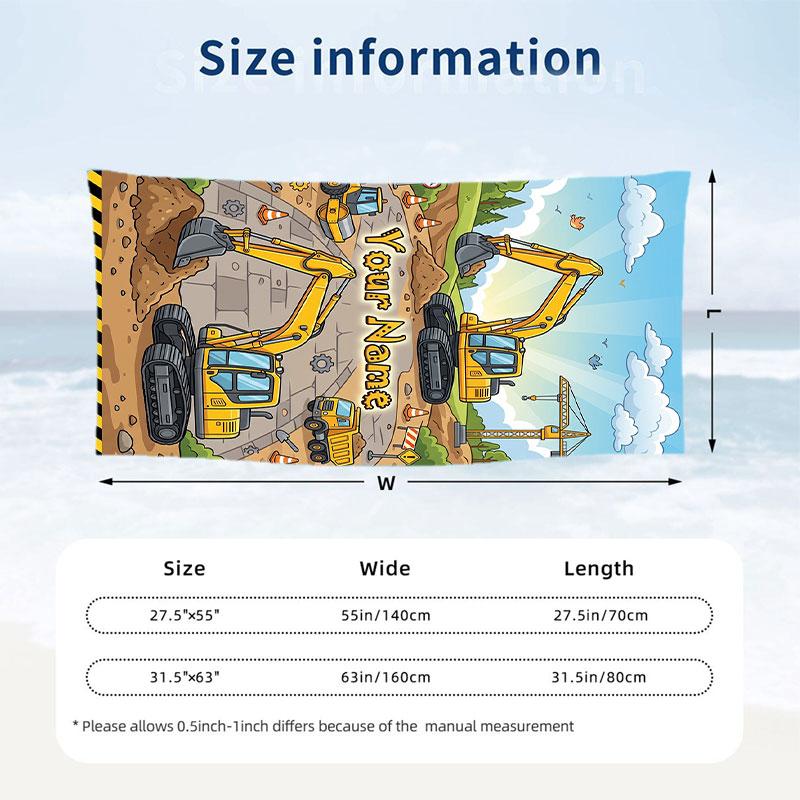 Adventure Journey Theme Beach Towel Personalized Custom Name & Text Soft Quick Dry Beach Towel for Swimming Travel