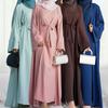 Ayollar Ochiq Abaya Kaftan Dubay Turkiya Ikki Bo'lakli Musulmonlar To'plami Hashamatli Islom Robasi Afrika Libosi Kimono Marokash Kiyimi Kaftan Moda