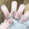 Artificial Nails Cute Childlike Blush Graffiti Nail Art Milky White Base Painting Printing Wearable False Nails