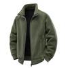 Men‘s Casual Outdoor Solid Color Skirt Zippered Fleece Jacket