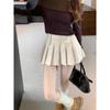 Vintage Patchwork Pleated Slim A-Line Skirt Women 2025 Spring New Korean High Waist Contrast Color Plaid Casual Mini Skirt