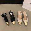 Мода 2024 года, новые элегантные сандалии с острым носком, фирменный дизайн, женские слипоны с закрытым носком, повседневные туфли Mujer Zapatos на низком каблуке для вечеринок